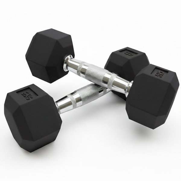 RUBBER HEXA DUMBBELL