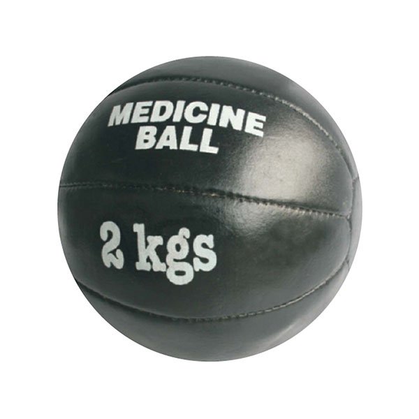 LEATHER MEDICINE BALL- 10 PANEL BLACK