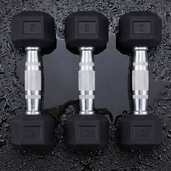 RUBBER HEXA DUMBBELLS