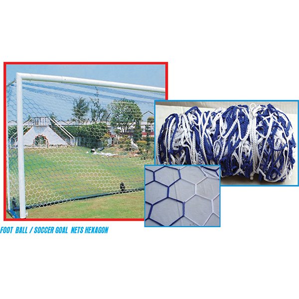 FOOTBALL / SOCCER NETS – BRAIDED – POLYPROPYLENE – KNOTLESS & HEXAGON
